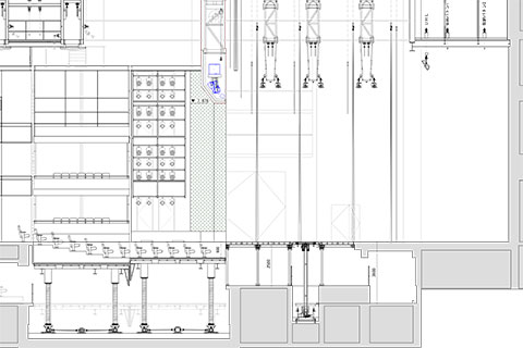 断面図 8間プロセニアム形式（基本舞台）