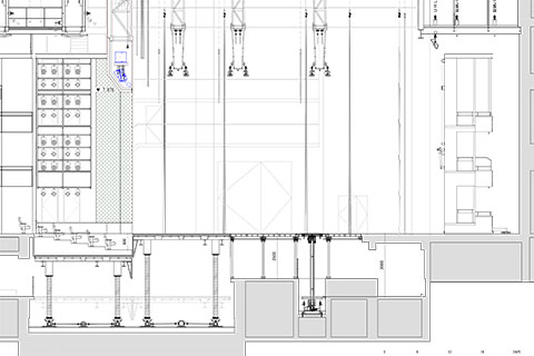中劇場 断面図 6間プロセニアム形式