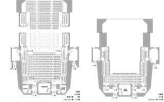 中劇場　客席図　8間プロセニアム形式（基本舞台）