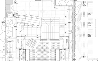 中劇場　平面図　能舞台形式（ブリッジ移動）