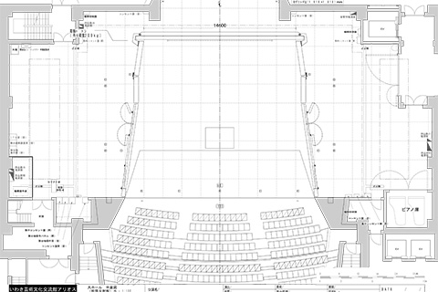 大ホール 平面図 反射板（拡張編成）1：100