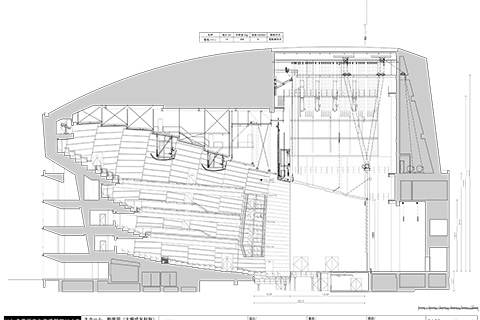 大ホール 断面図 反射板（大編成）1：200