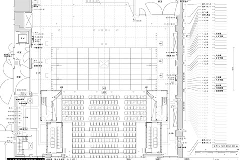 中劇場 平面図 8間プロセニアム形式（基本舞台）
